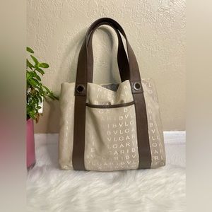 EUC.  BVLGARI Medium Tote Bag in Cream